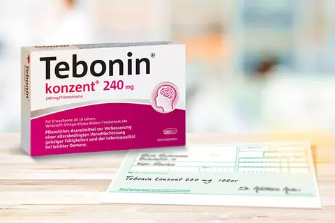 Packung und Grünes Rezept