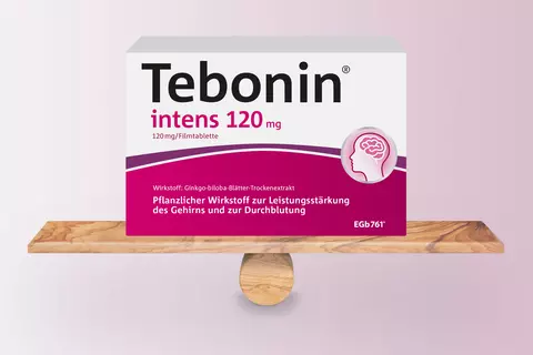 Produktabbildung von Tebonin® intens auf einer Wippe