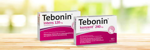 Packungsabbildungen von Tebonin® konzent® und Tebonin® intens