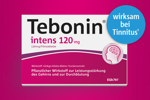 Tebonin® intens® Packshot mit Button